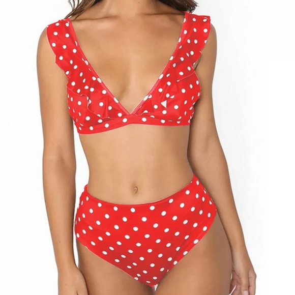 Red polka dot bikini - Picture 6 of 6